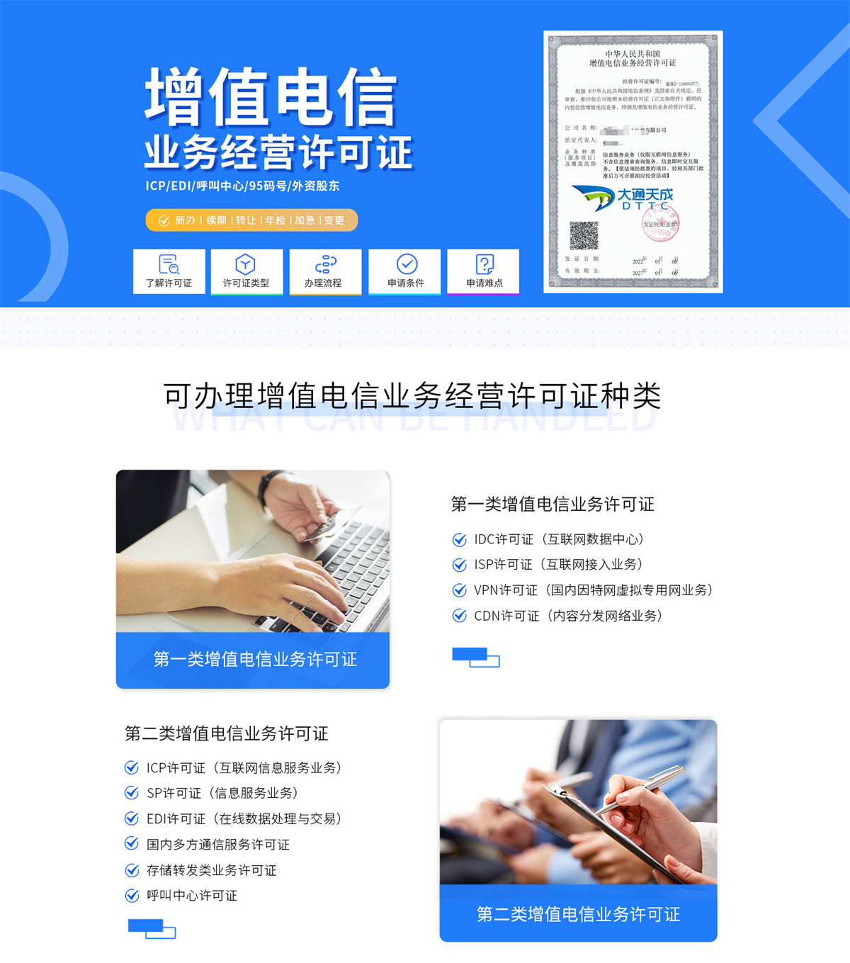 第一类 第二类增值电信业务经营许可证加急办理